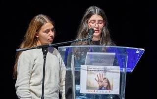 Alumnas del CEIPSO Padre Garralda durante la lectura del manifiesto.